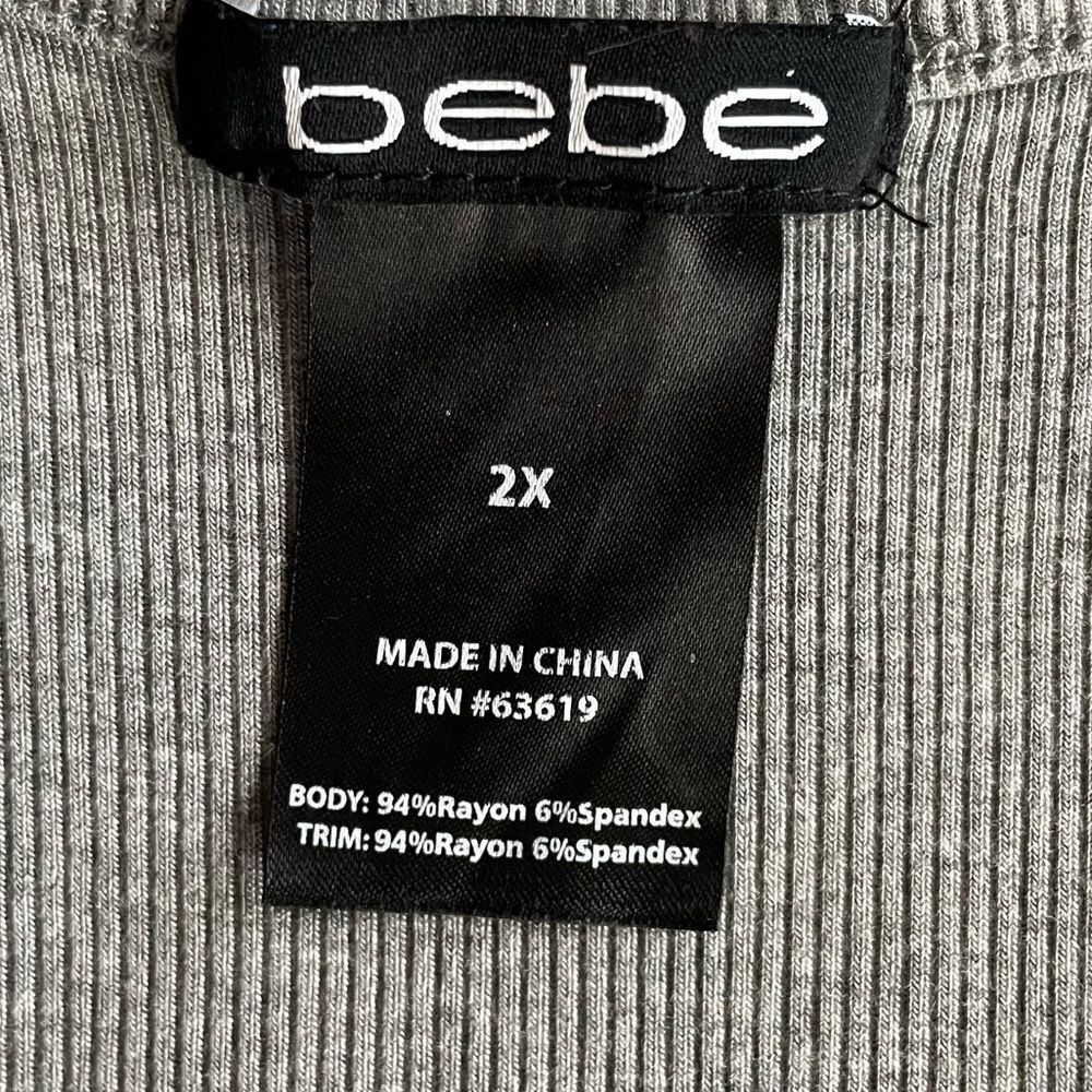 Bebe Gray Rhinestone Tank Top Size 2X - Picture 6 of 6
